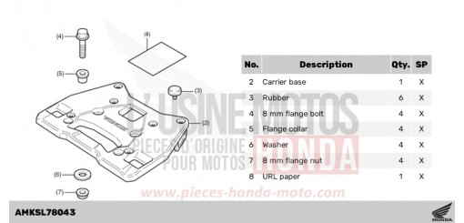 KIT,CARRIER BRKT(PLA) CRF1100DP de 2023